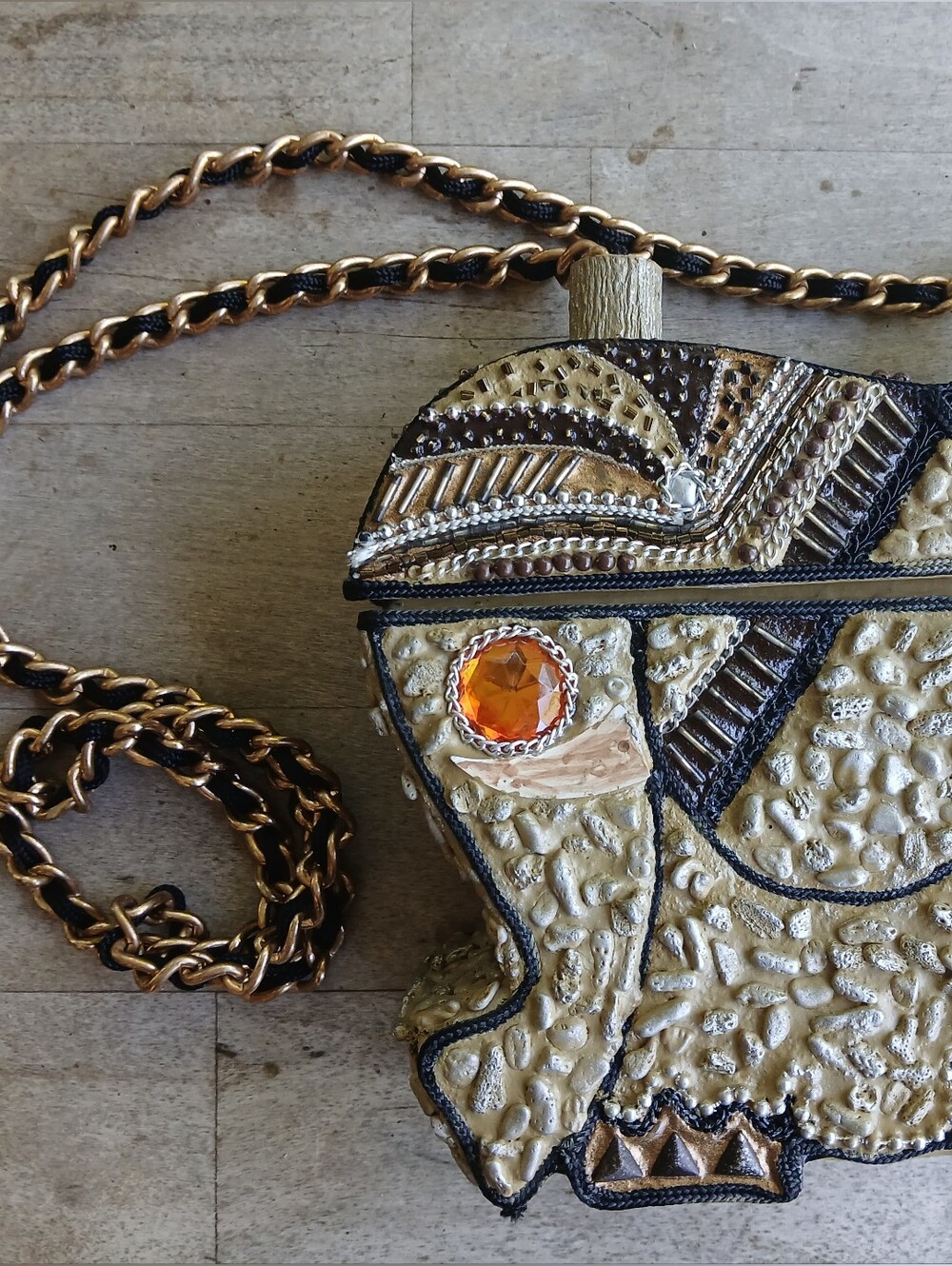 Vintage 90's Mary Francis Elephant Sculptural Purse Whimsical